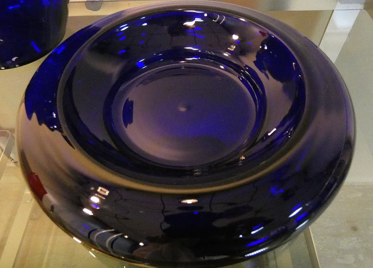 Set of Cobalt blue vase and ashtray by Carlo Moretti, 1990s 9