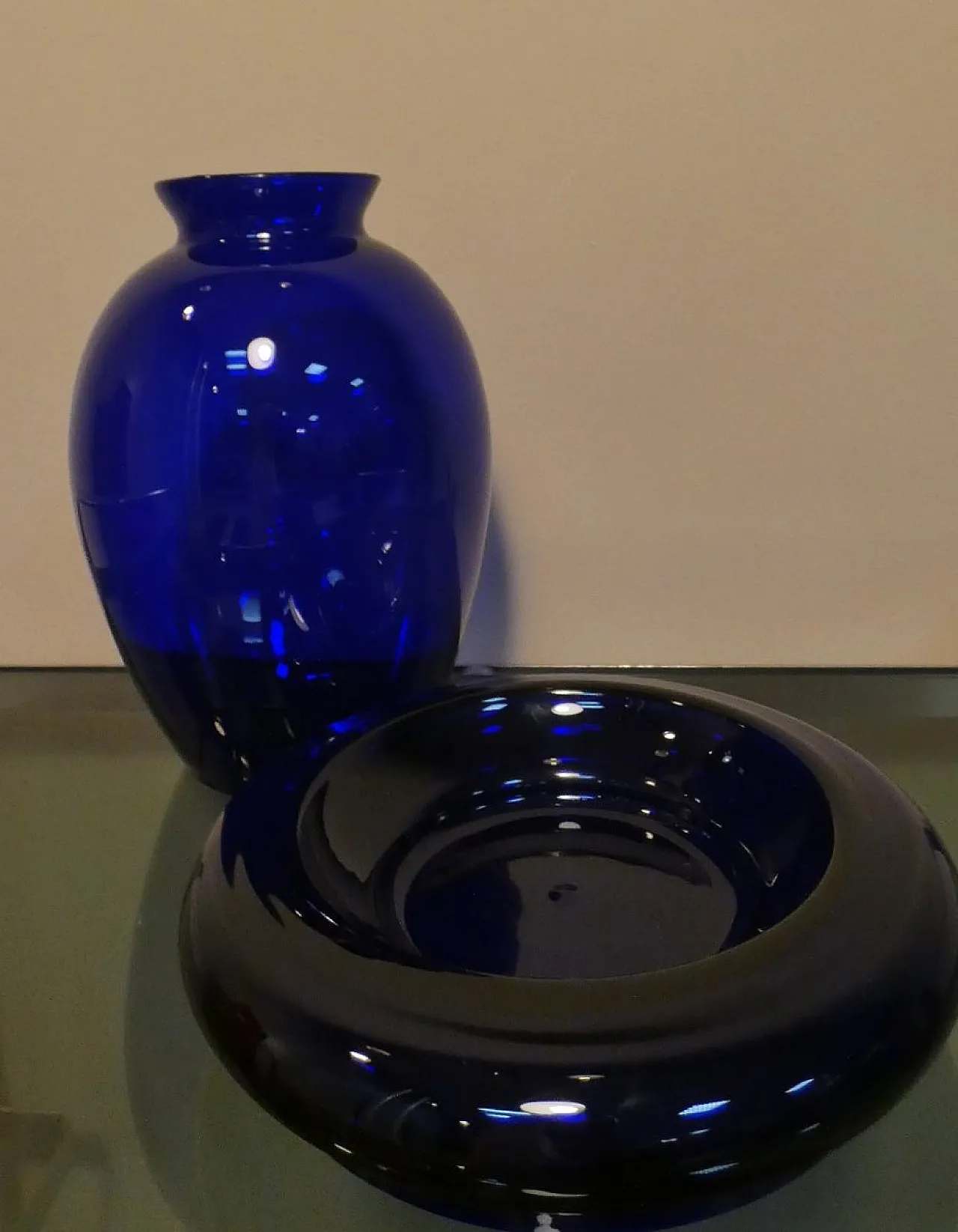 Set of Cobalt blue vase and ashtray by Carlo Moretti, 1990s 10