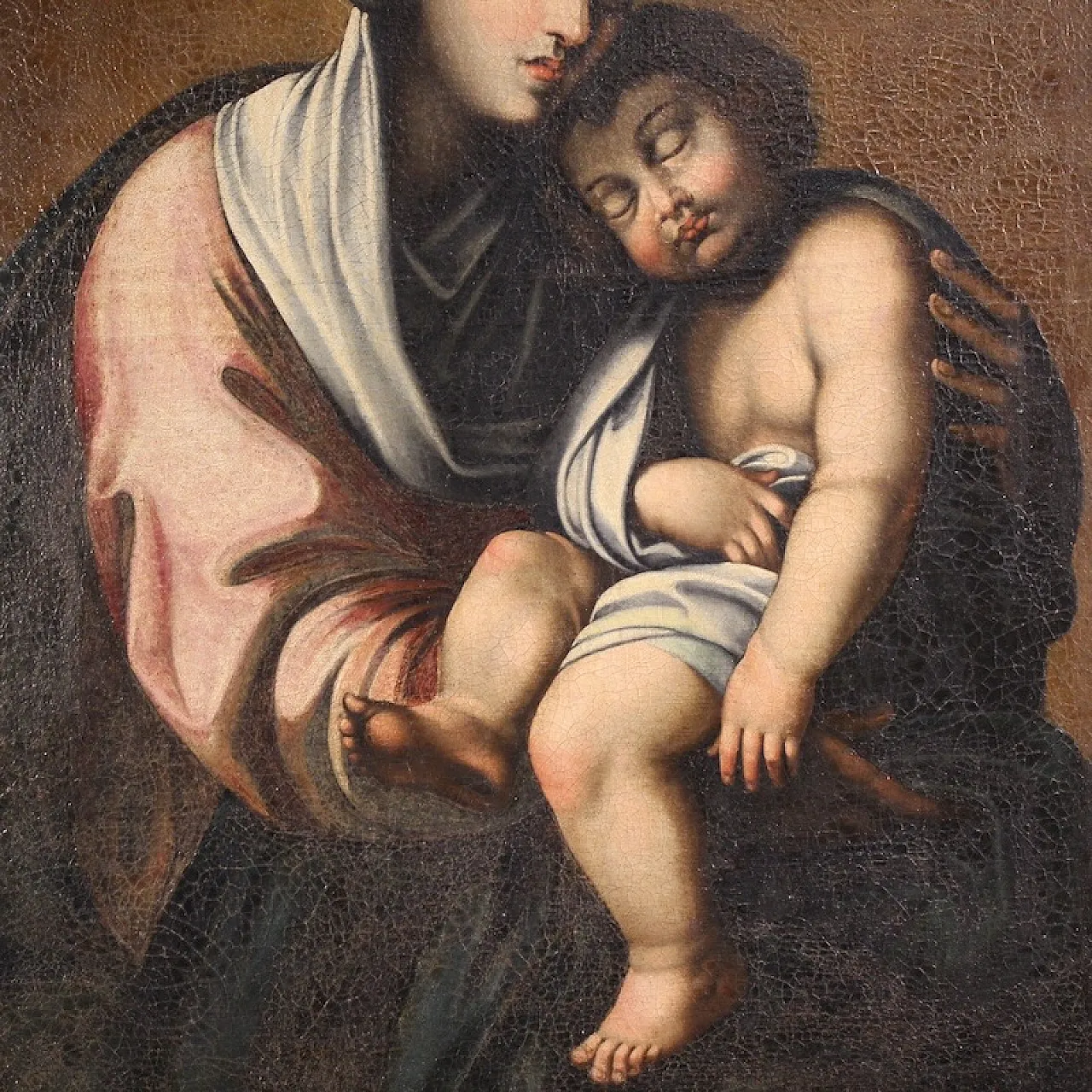 Italian painting Madonna with Child, 18th century 4