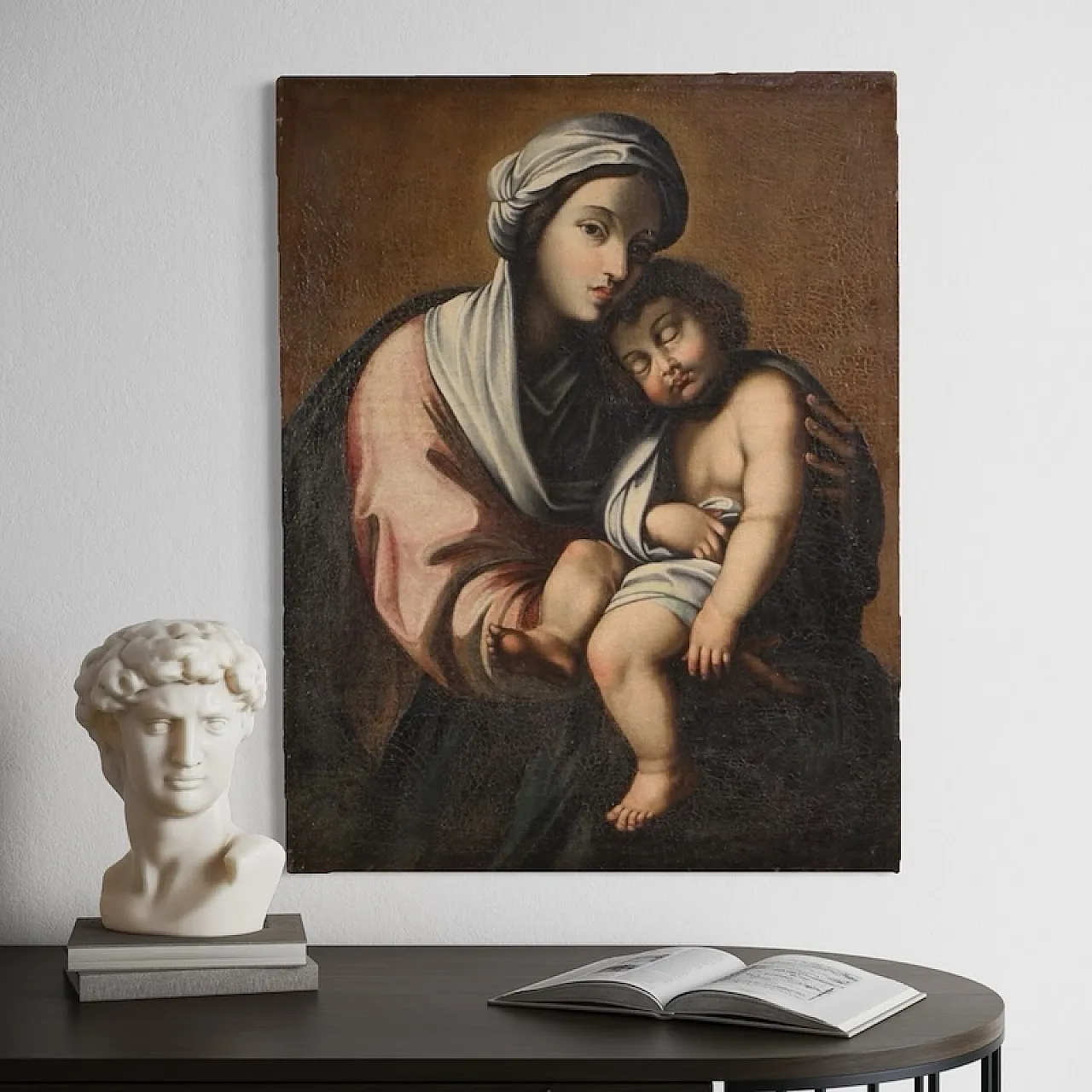 Italian painting Madonna with Child, 18th century 5