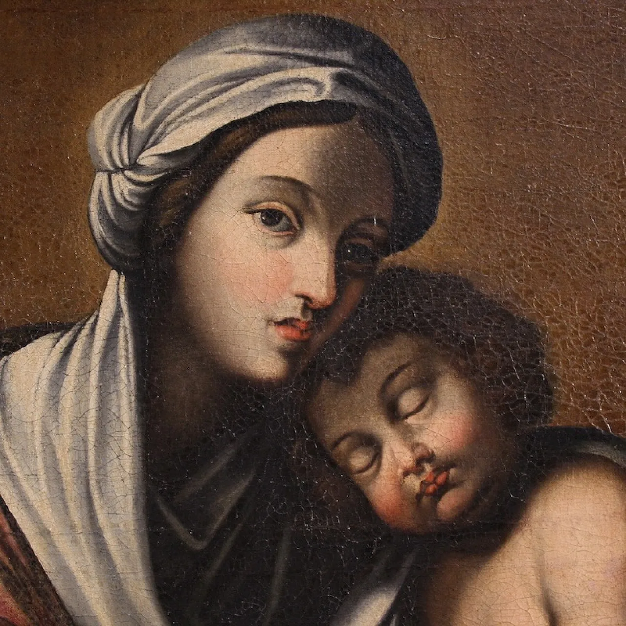 Italian painting Madonna with Child, 18th century 6