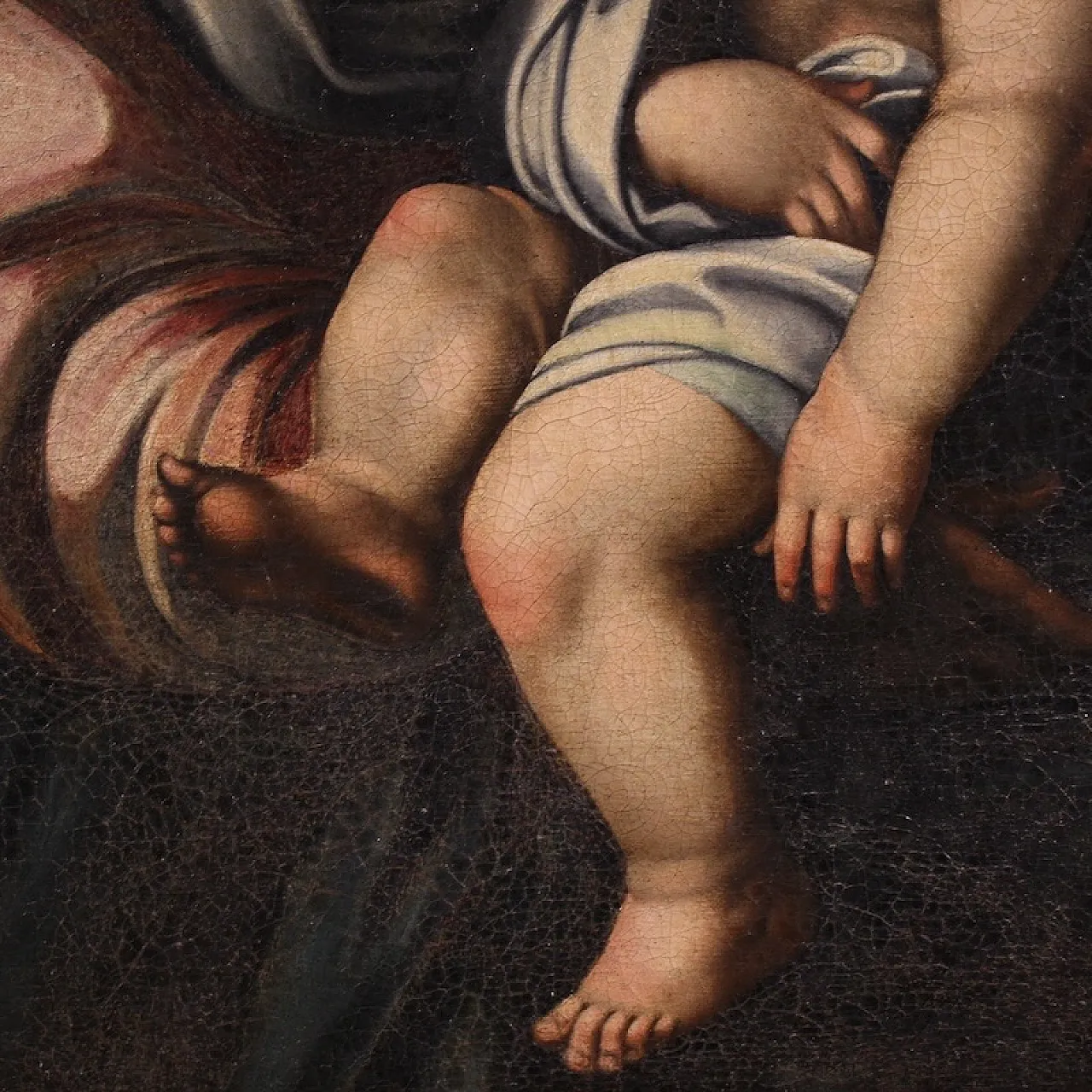 Italian painting Madonna with Child, 18th century 8