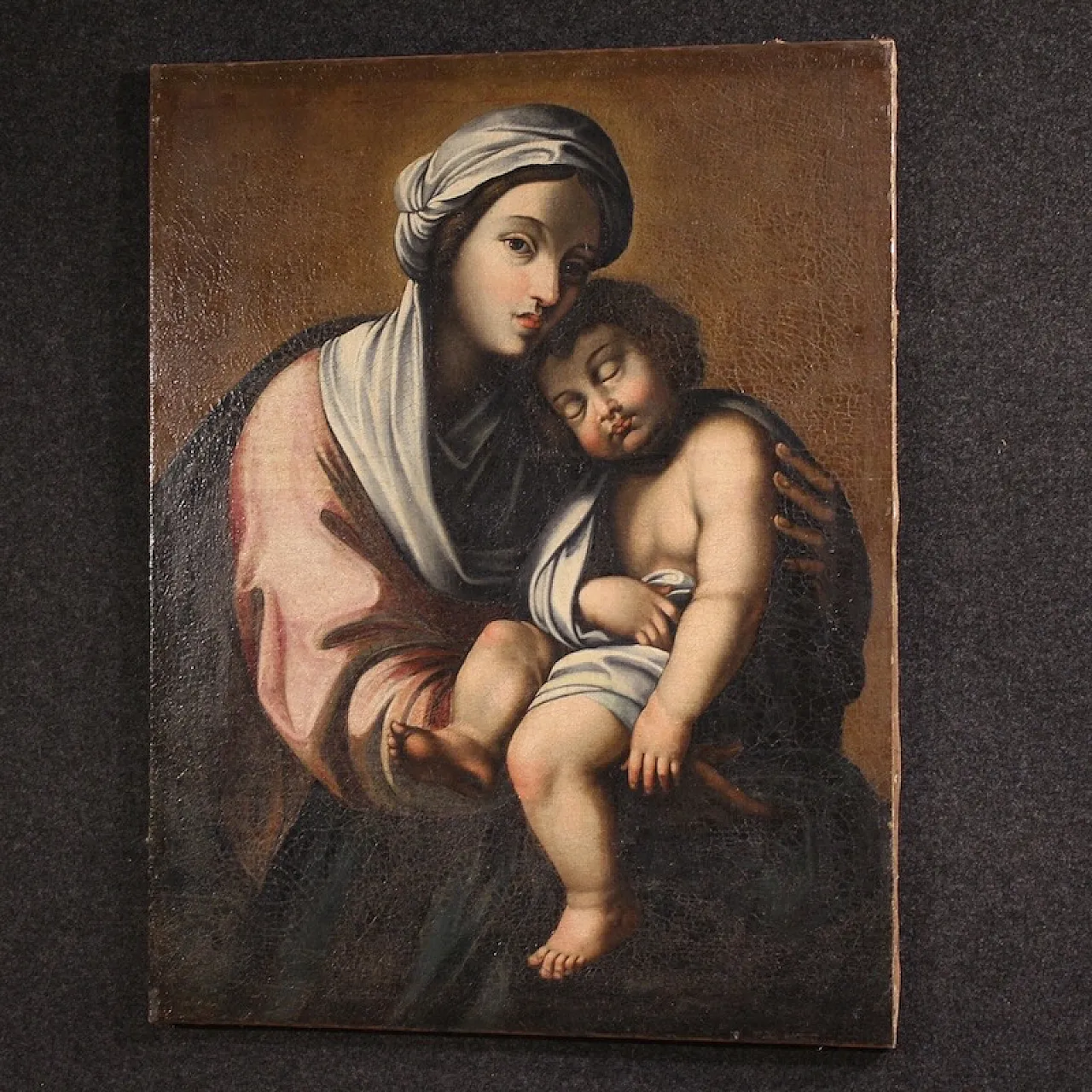 Italian painting Madonna with Child, 18th century 13