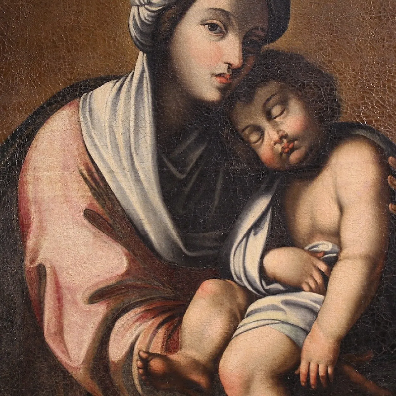 Italian painting Madonna with Child, 18th century 14