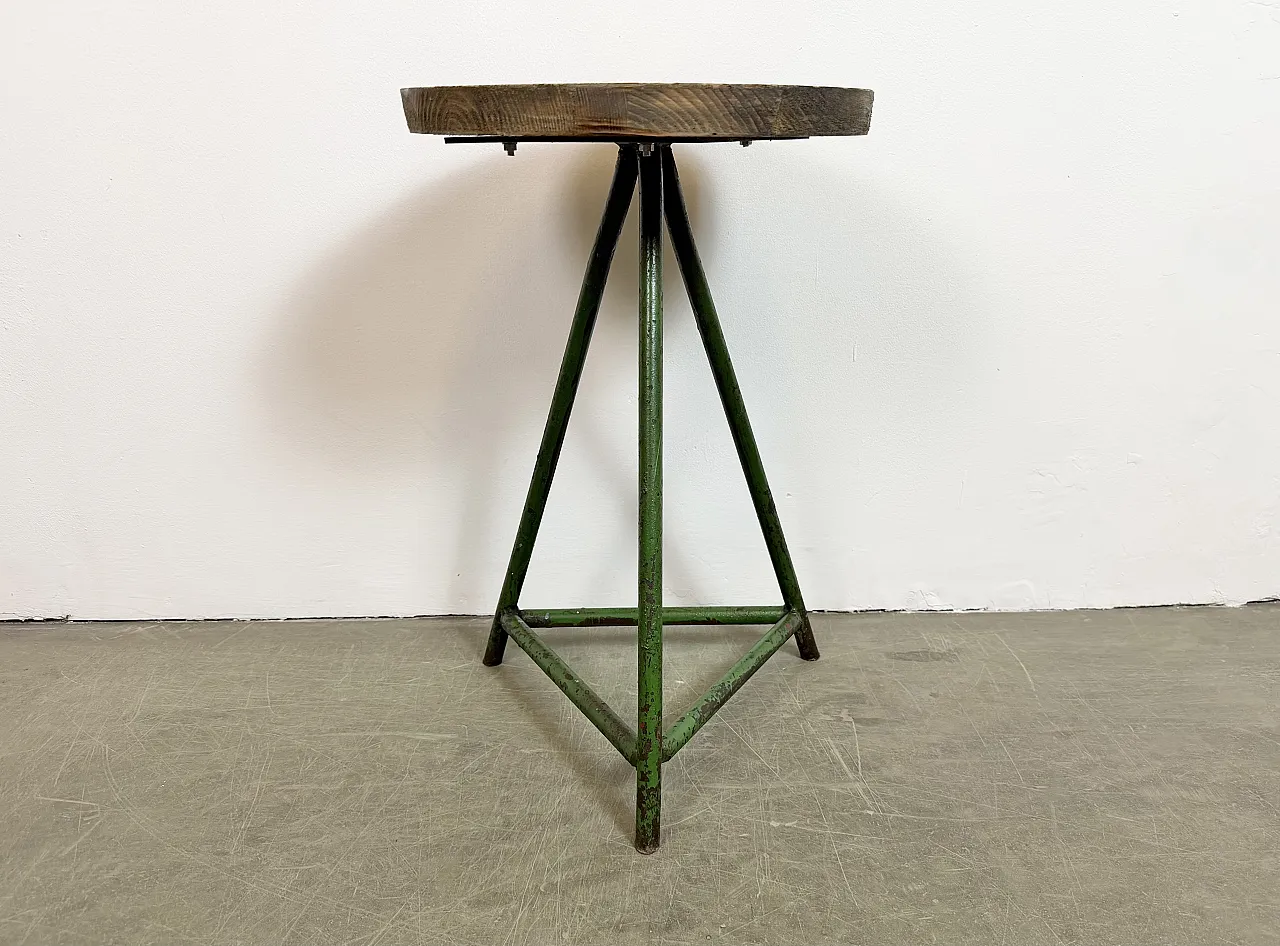 Green Industrial Workshop Stool, 1960s 5