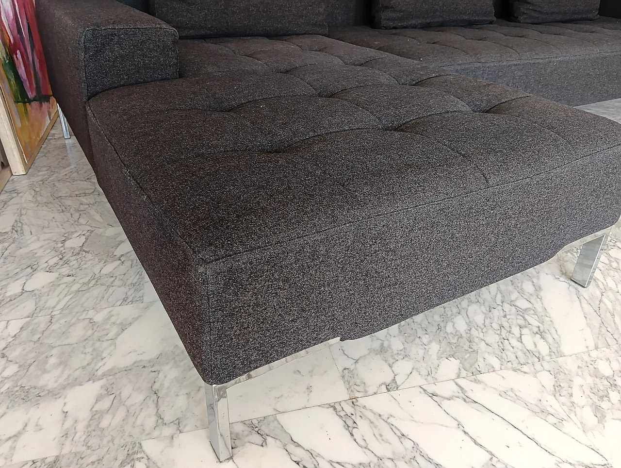 Alfa model corner sofa by Zanotta gray combed wool, 2000s 10