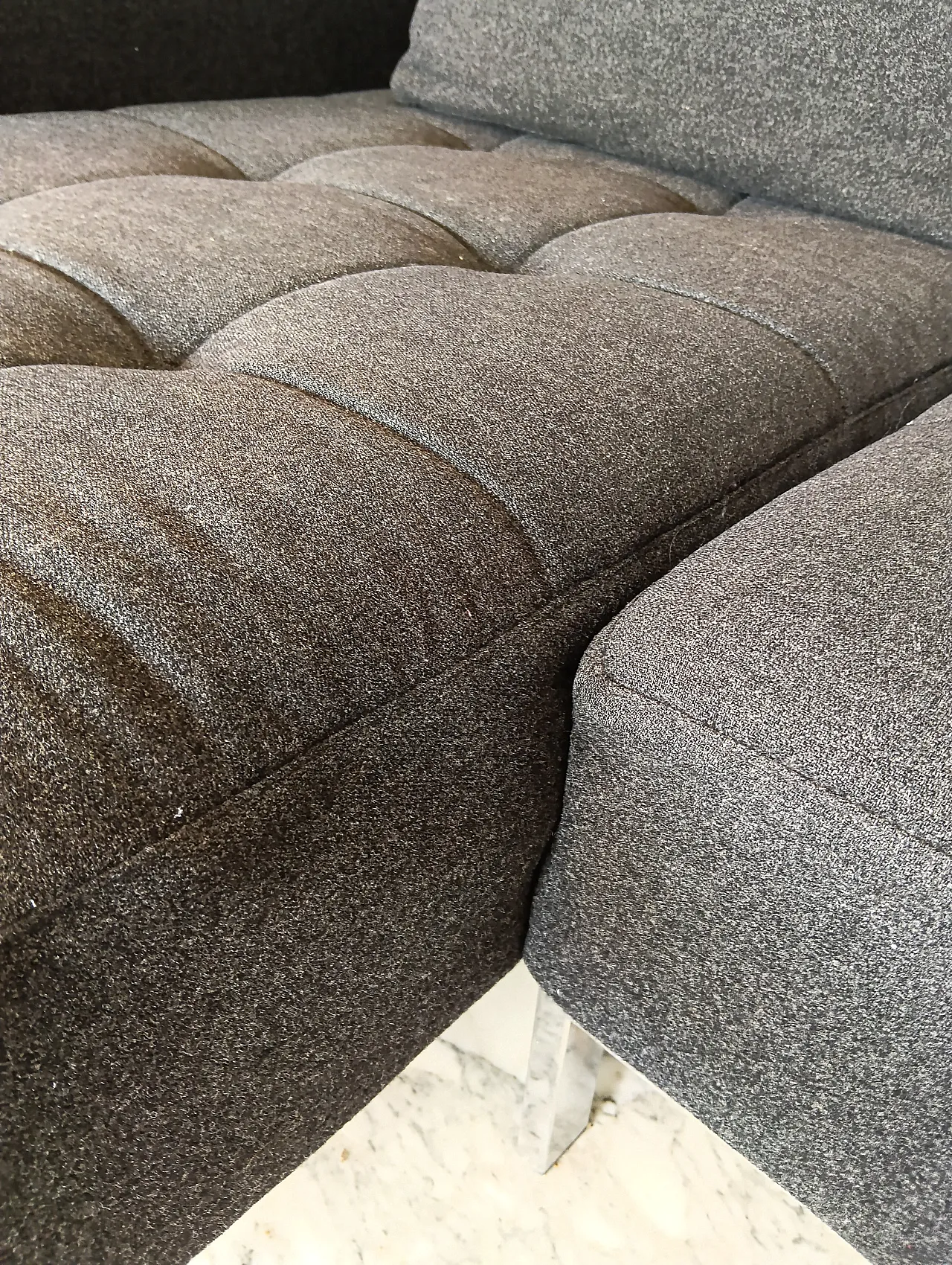 Alfa model corner sofa by Zanotta gray combed wool, 2000s 16