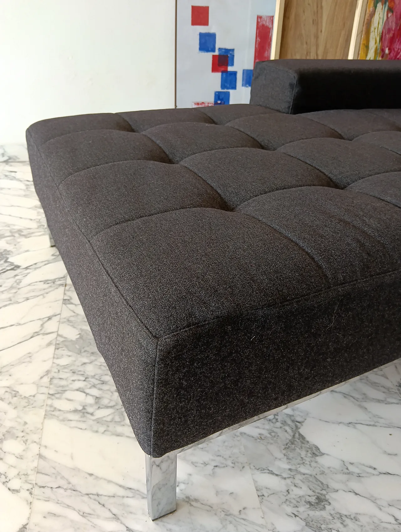 Alfa model corner sofa by Zanotta gray combed wool, 2000s 18