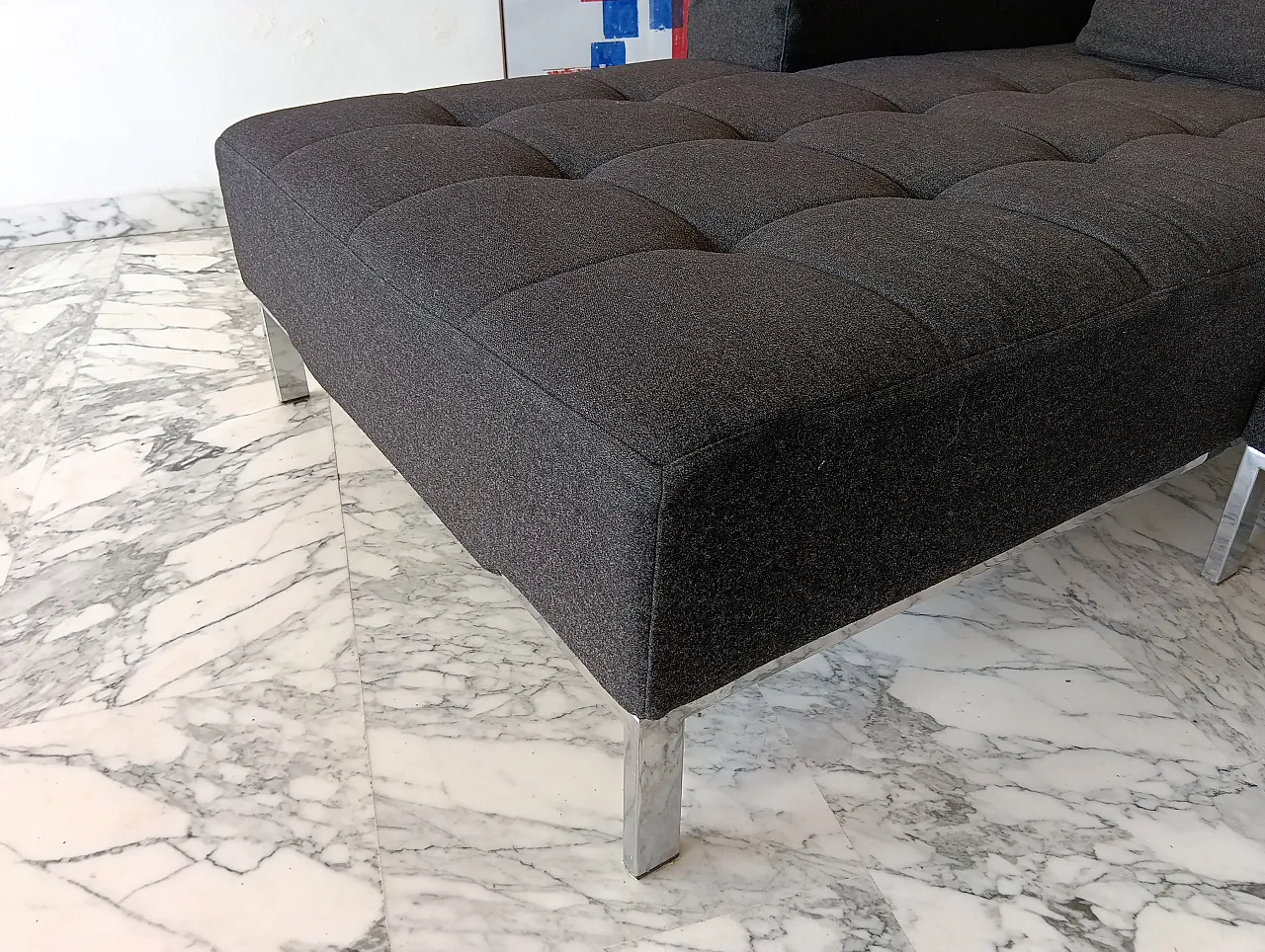 Alfa model corner sofa by Zanotta gray combed wool, 2000s 19