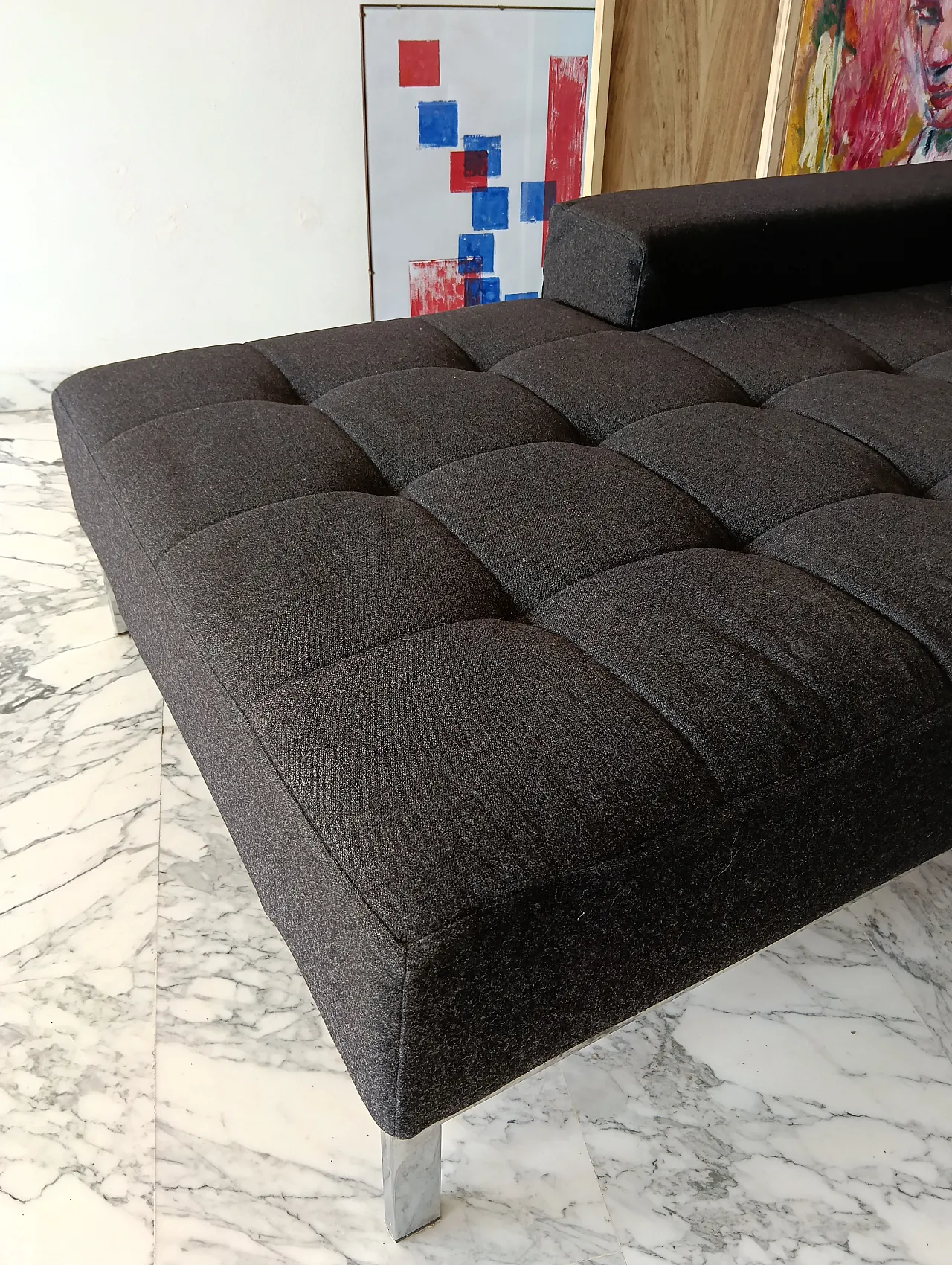 Alfa model corner sofa by Zanotta gray combed wool, 2000s 21