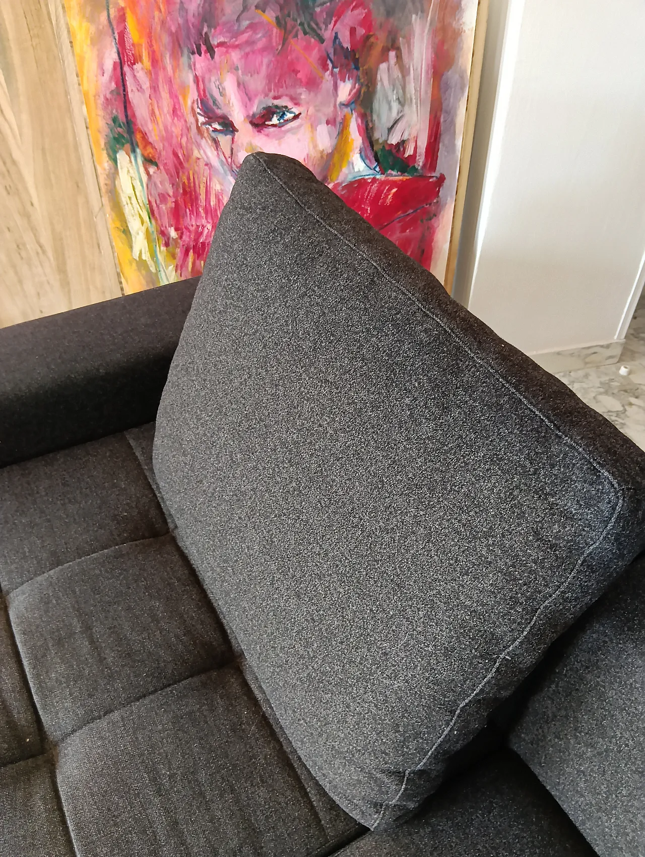 Alfa model corner sofa by Zanotta gray combed wool, 2000s 22