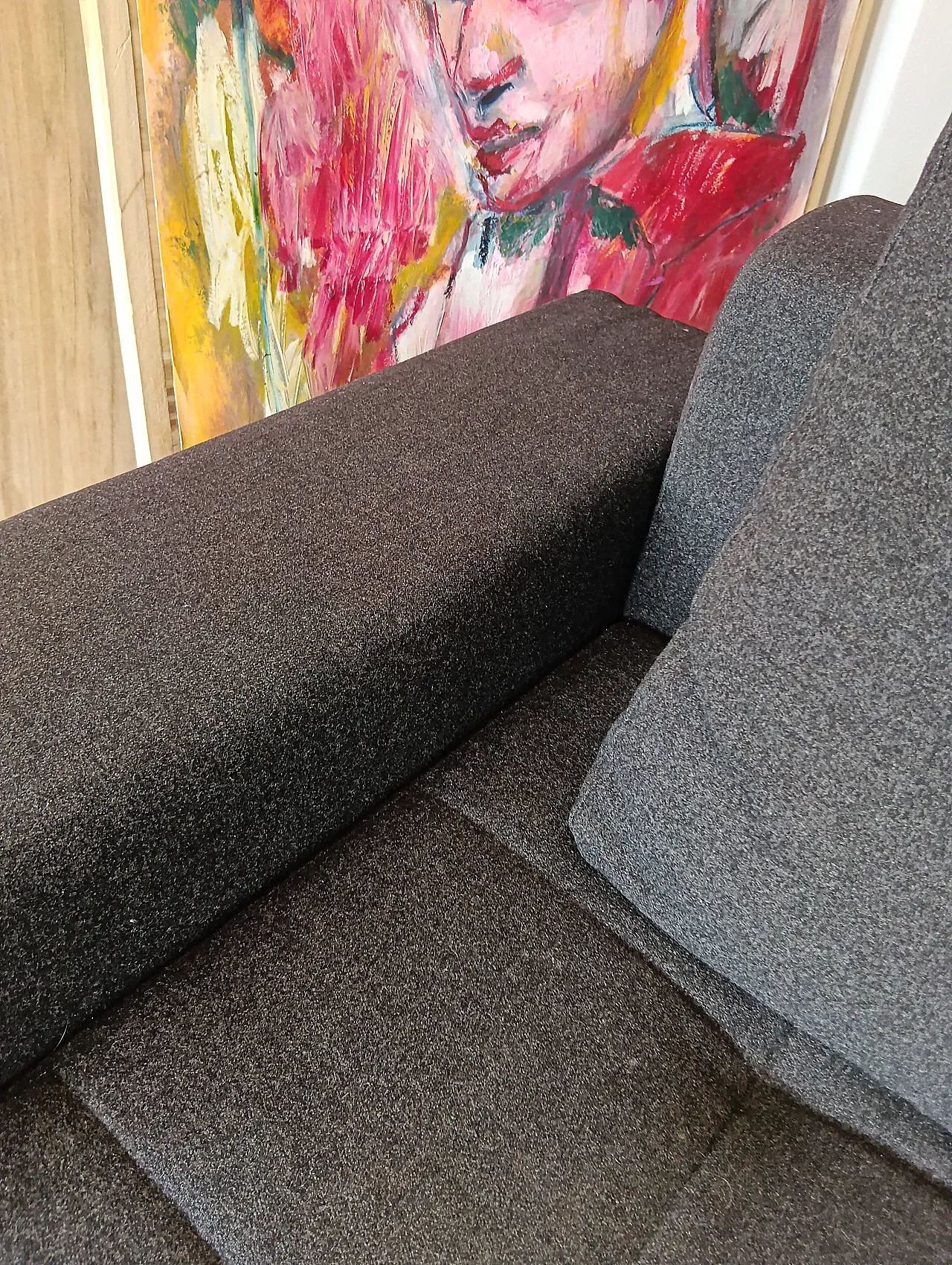 Alfa model corner sofa by Zanotta gray combed wool, 2000s 24