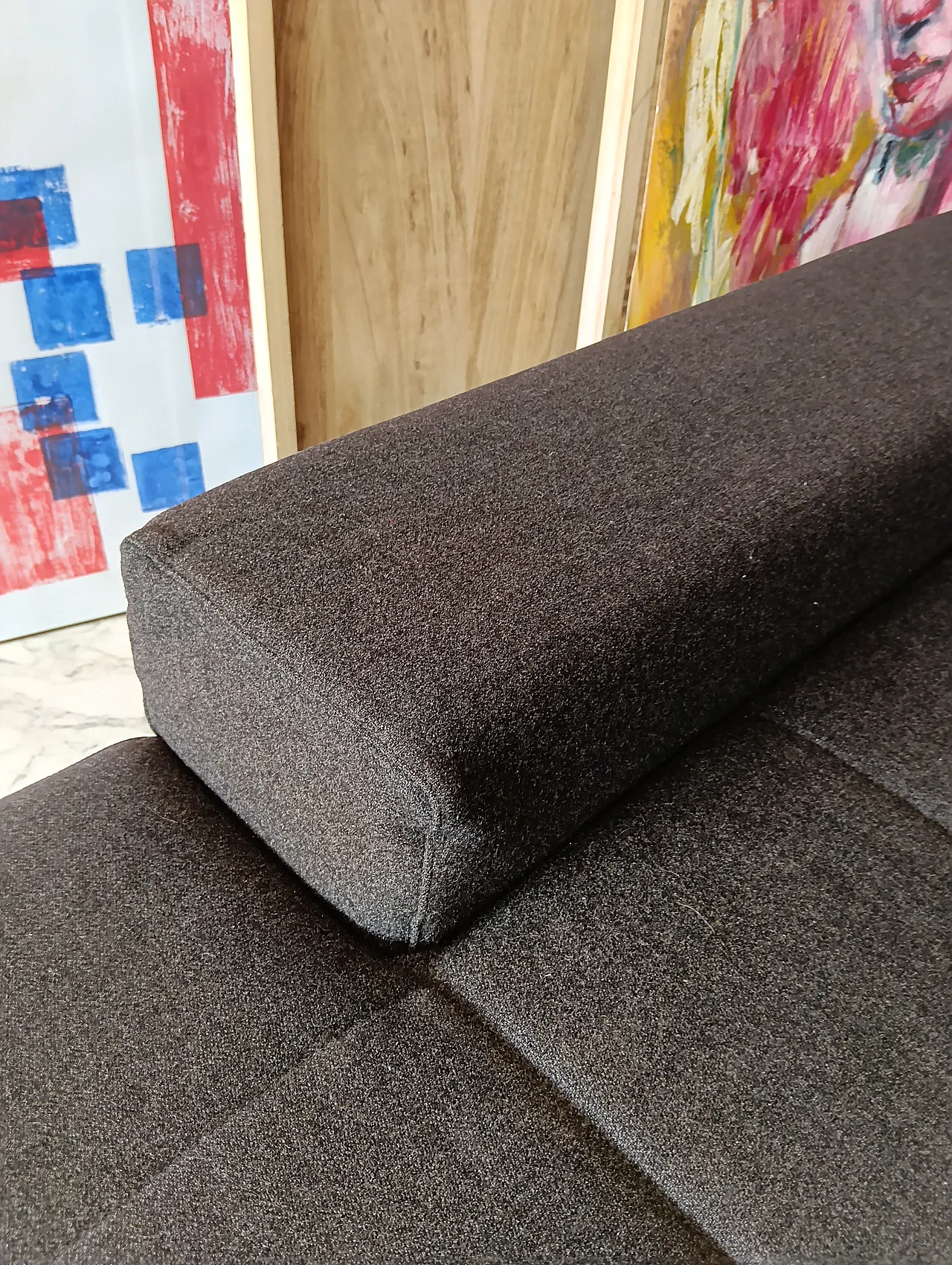 Alfa model corner sofa by Zanotta gray combed wool, 2000s 25