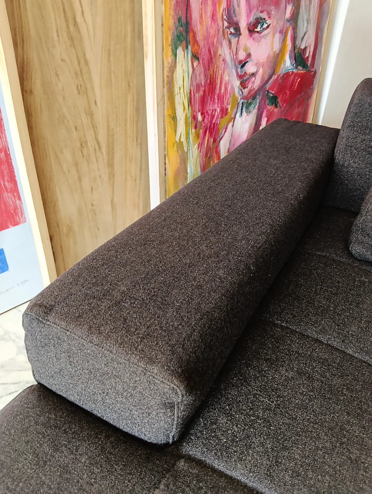 Alfa model corner sofa by Zanotta gray combed wool, 2000s 26