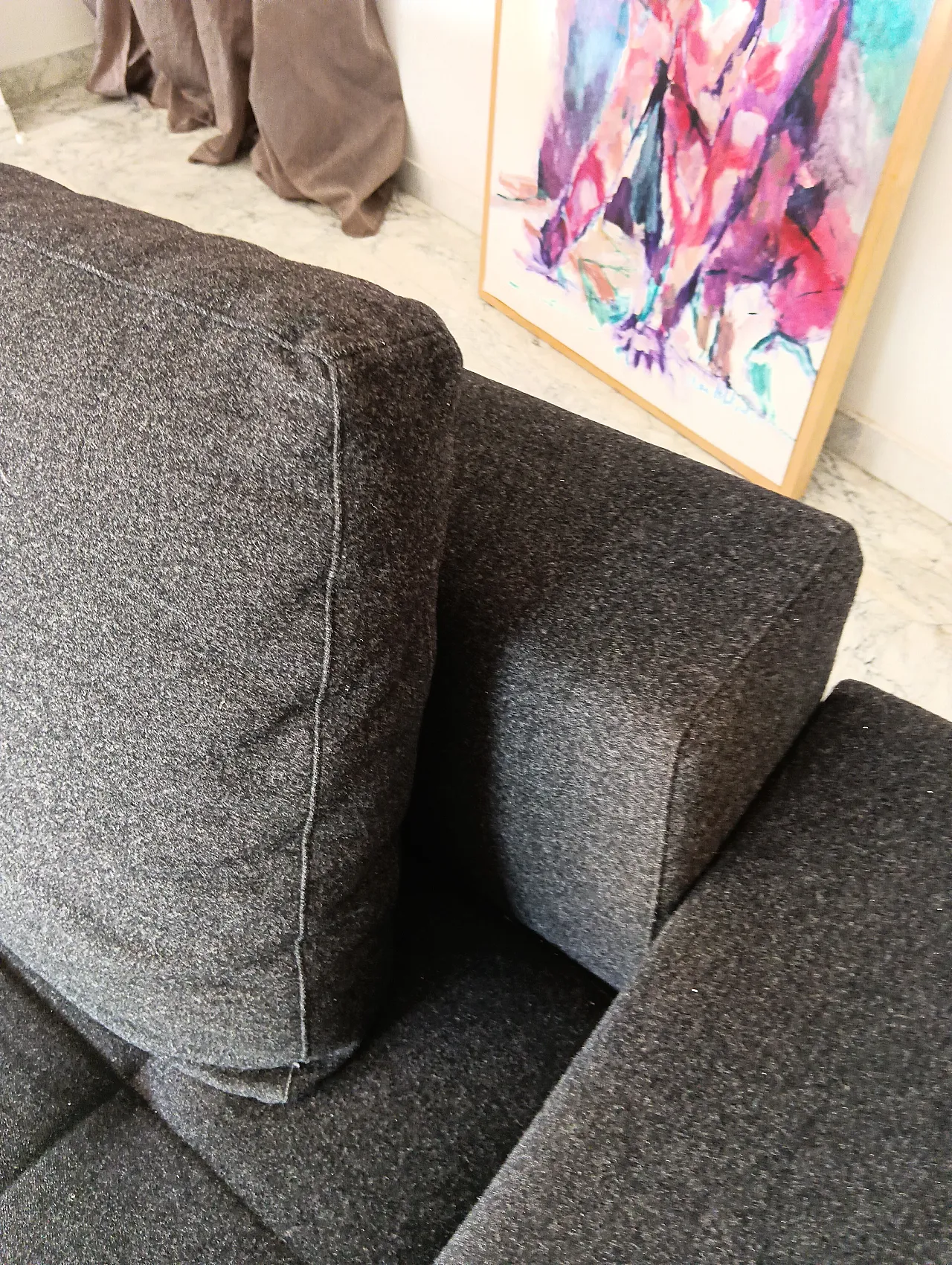 Alfa model corner sofa by Zanotta gray combed wool, 2000s 31