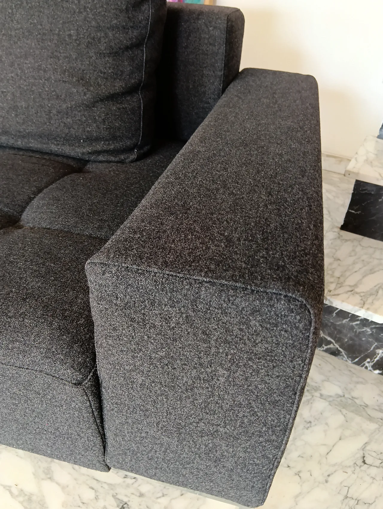 Alfa model corner sofa by Zanotta gray combed wool, 2000s 32