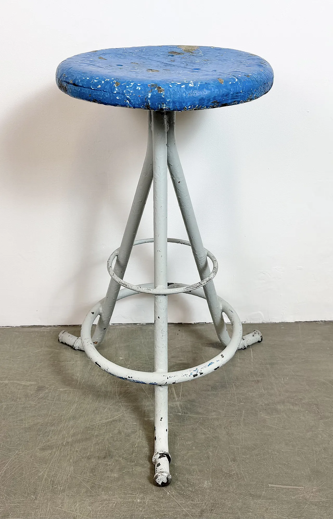Grey Industrial Workshop Stool, 1960s 3