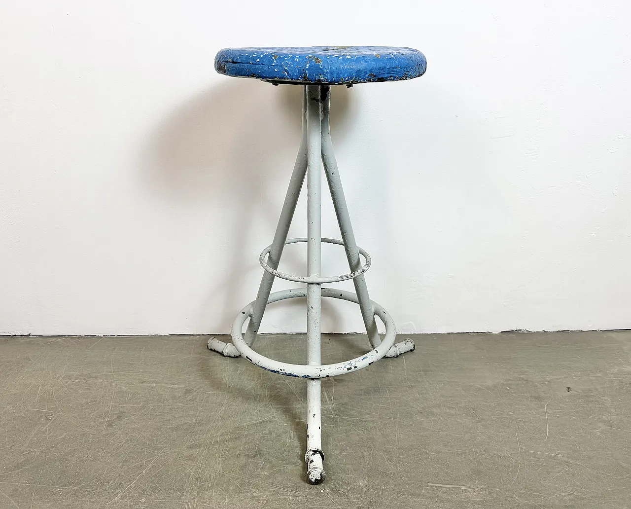 Grey Industrial Workshop Stool, 1960s 4