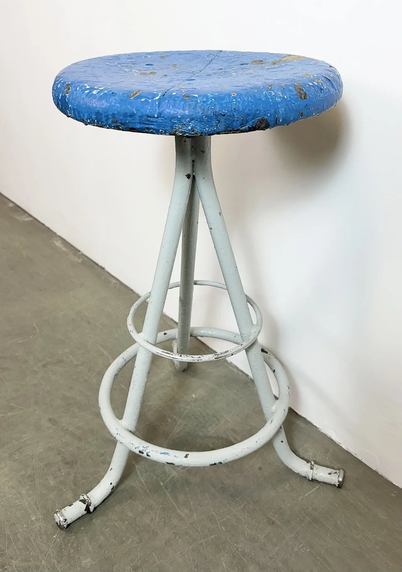 Grey Industrial Workshop Stool, 1960s 8