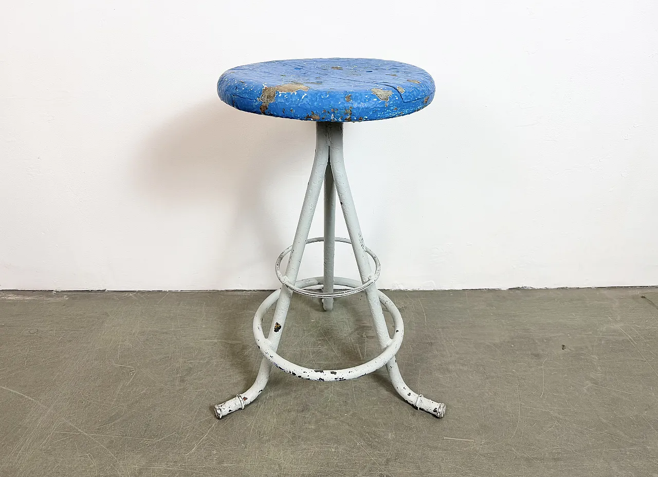 Grey Industrial Workshop Stool, 1960s 13