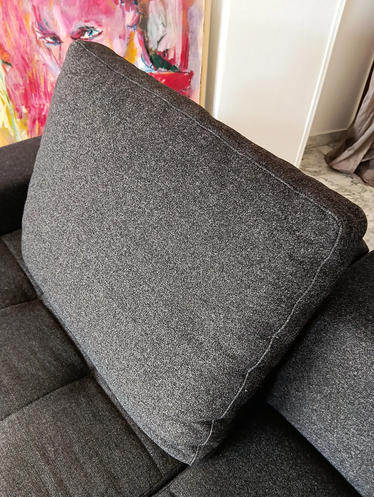 Alfa model corner sofa by Zanotta gray combed wool, 2000s 51