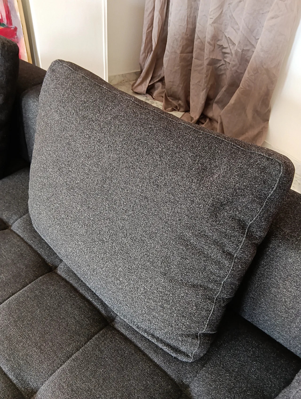 Alfa model corner sofa by Zanotta gray combed wool, 2000s 52