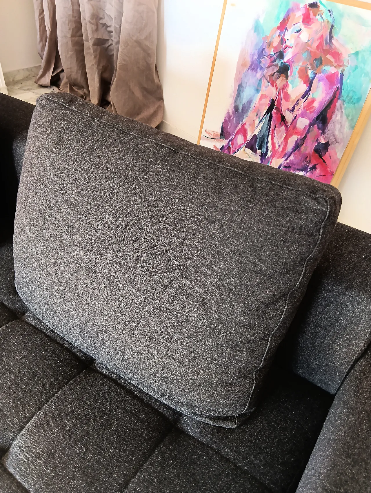 Alfa model corner sofa by Zanotta gray combed wool, 2000s 53