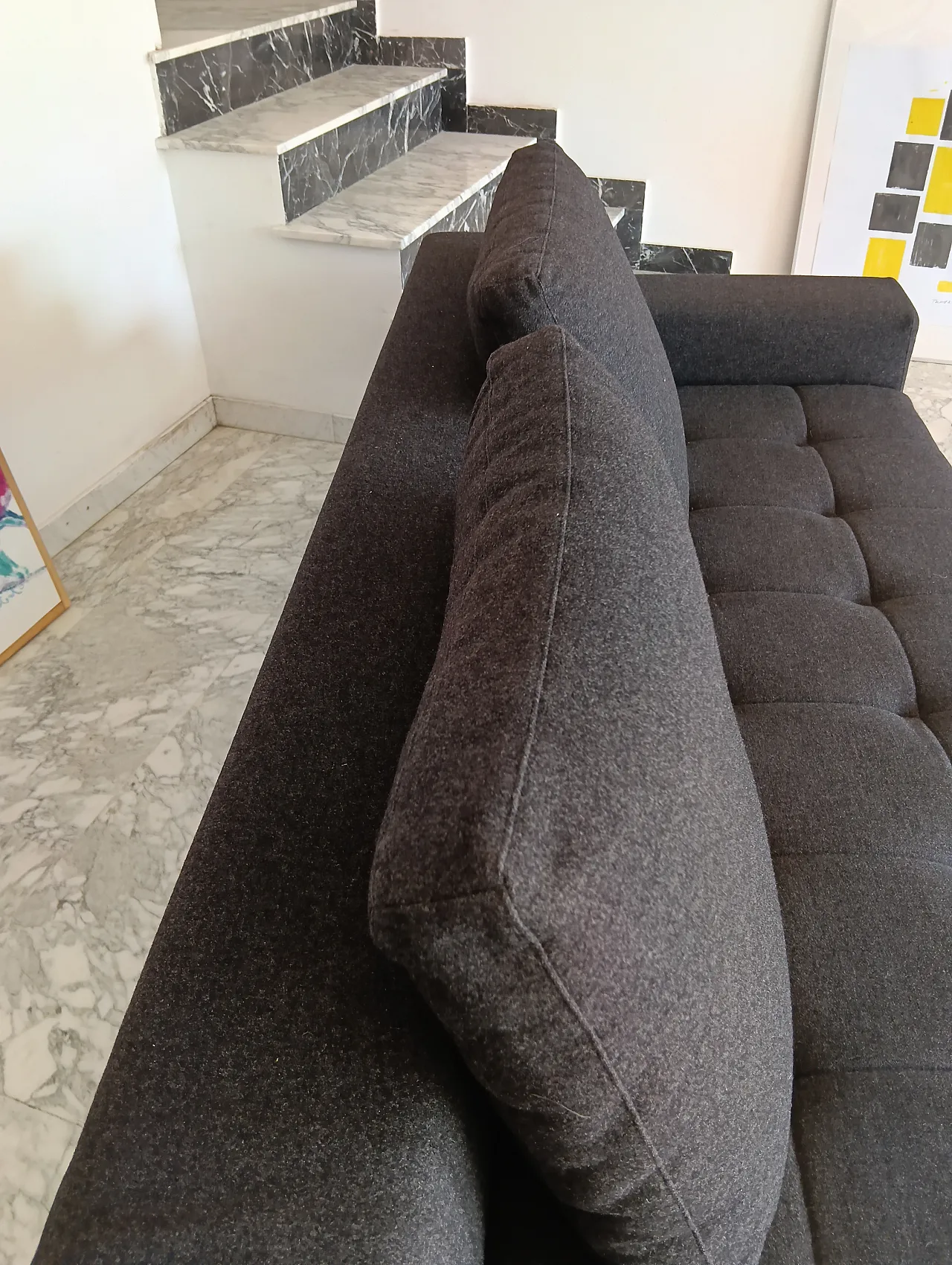 Alfa model corner sofa by Zanotta gray combed wool, 2000s 72