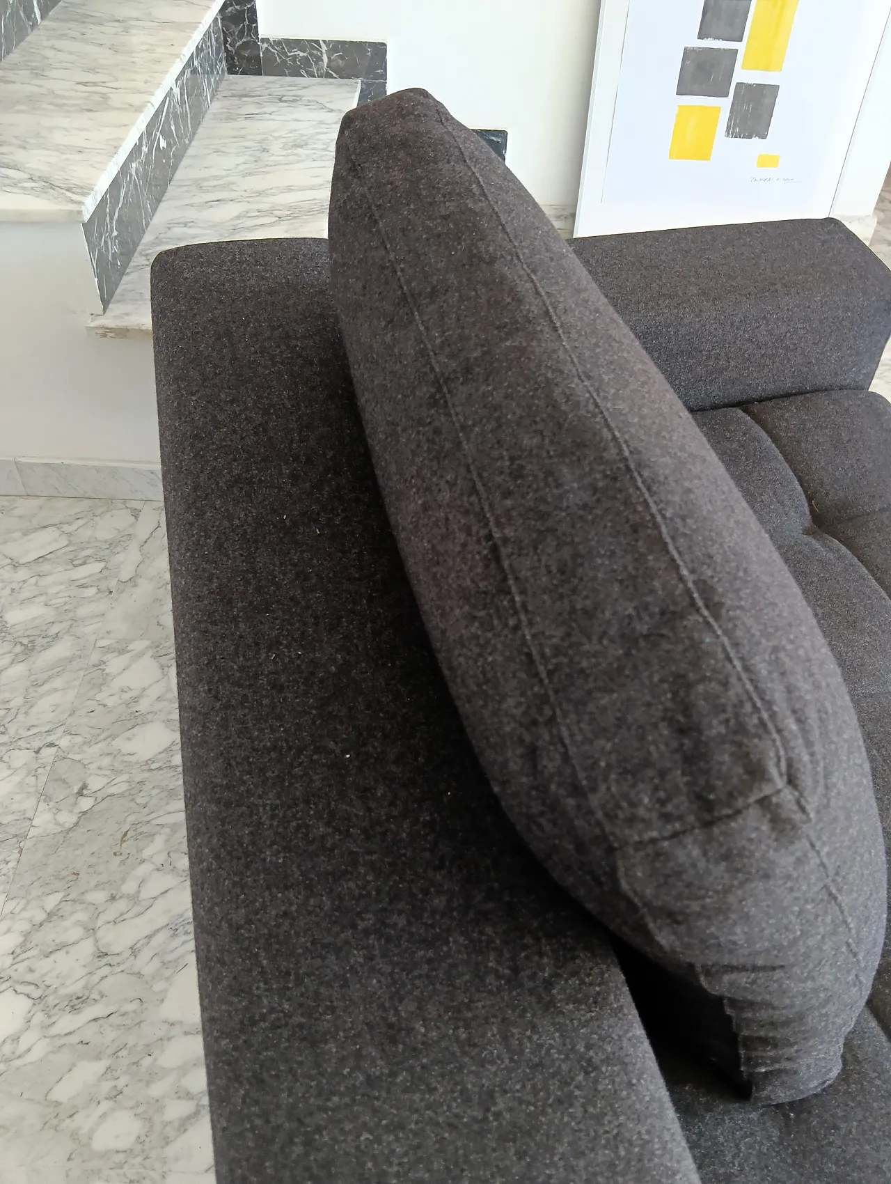 Alfa model corner sofa by Zanotta gray combed wool, 2000s 73