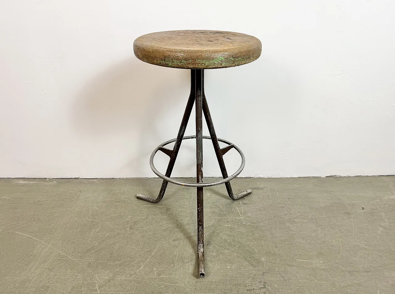 Grey Industrial Workshop Stool, 1960s 2