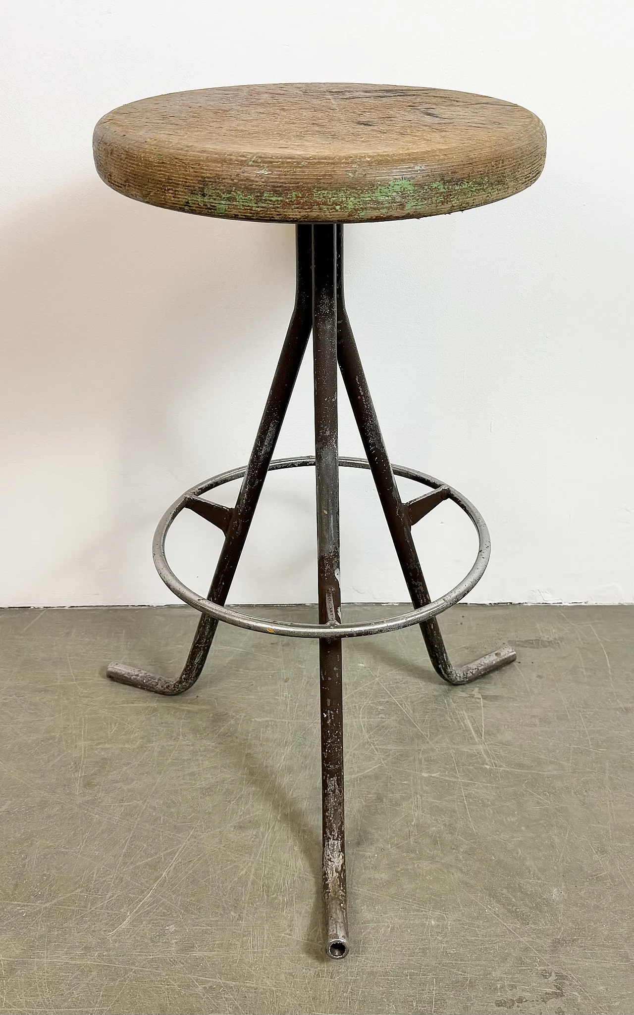 Grey Industrial Workshop Stool, 1960s 3