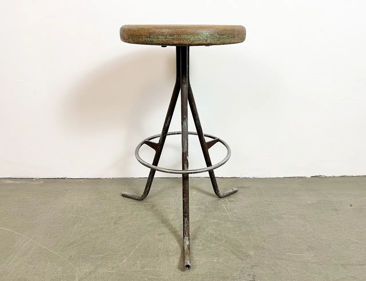 Grey Industrial Workshop Stool, 1960s 4