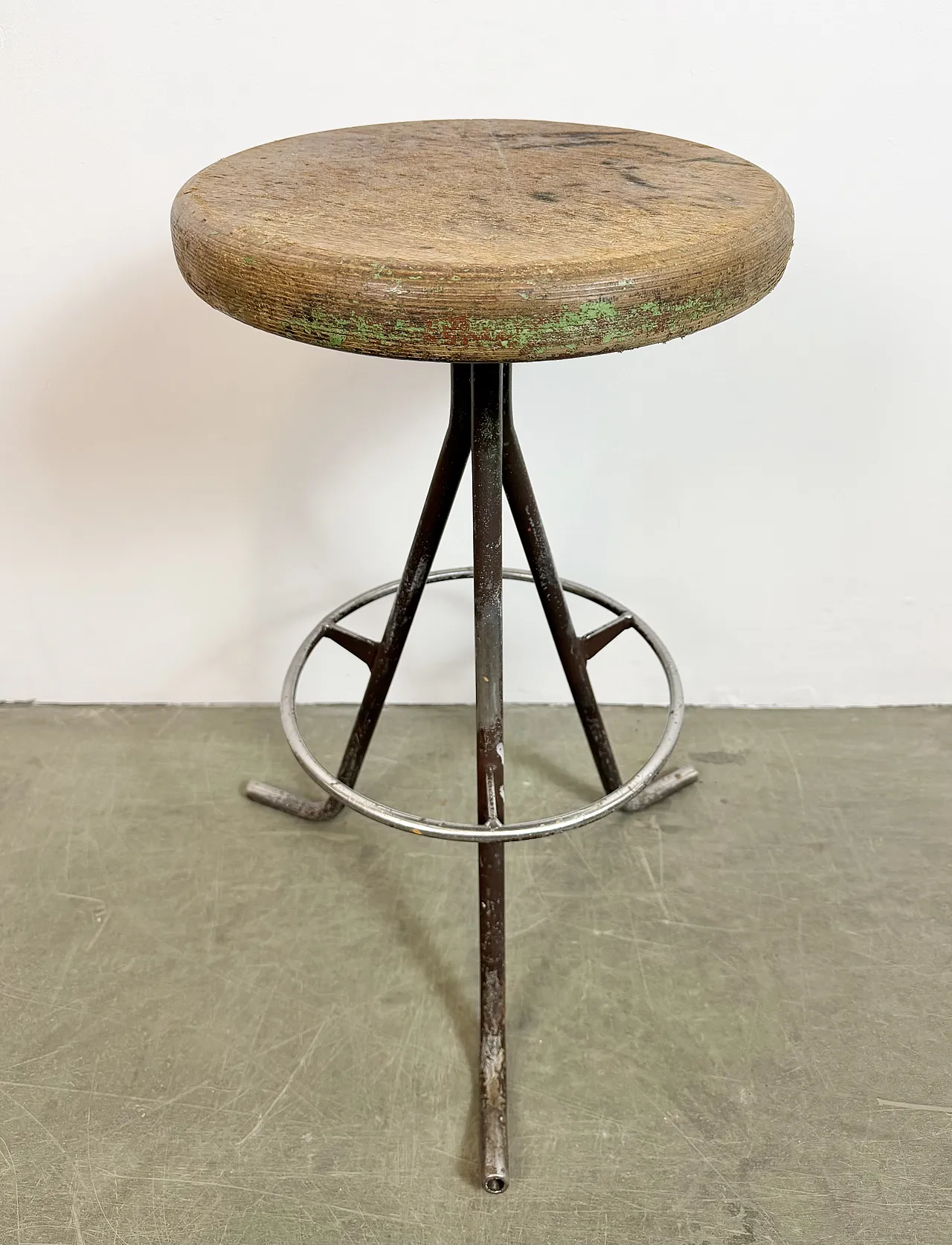 Grey Industrial Workshop Stool, 1960s 5