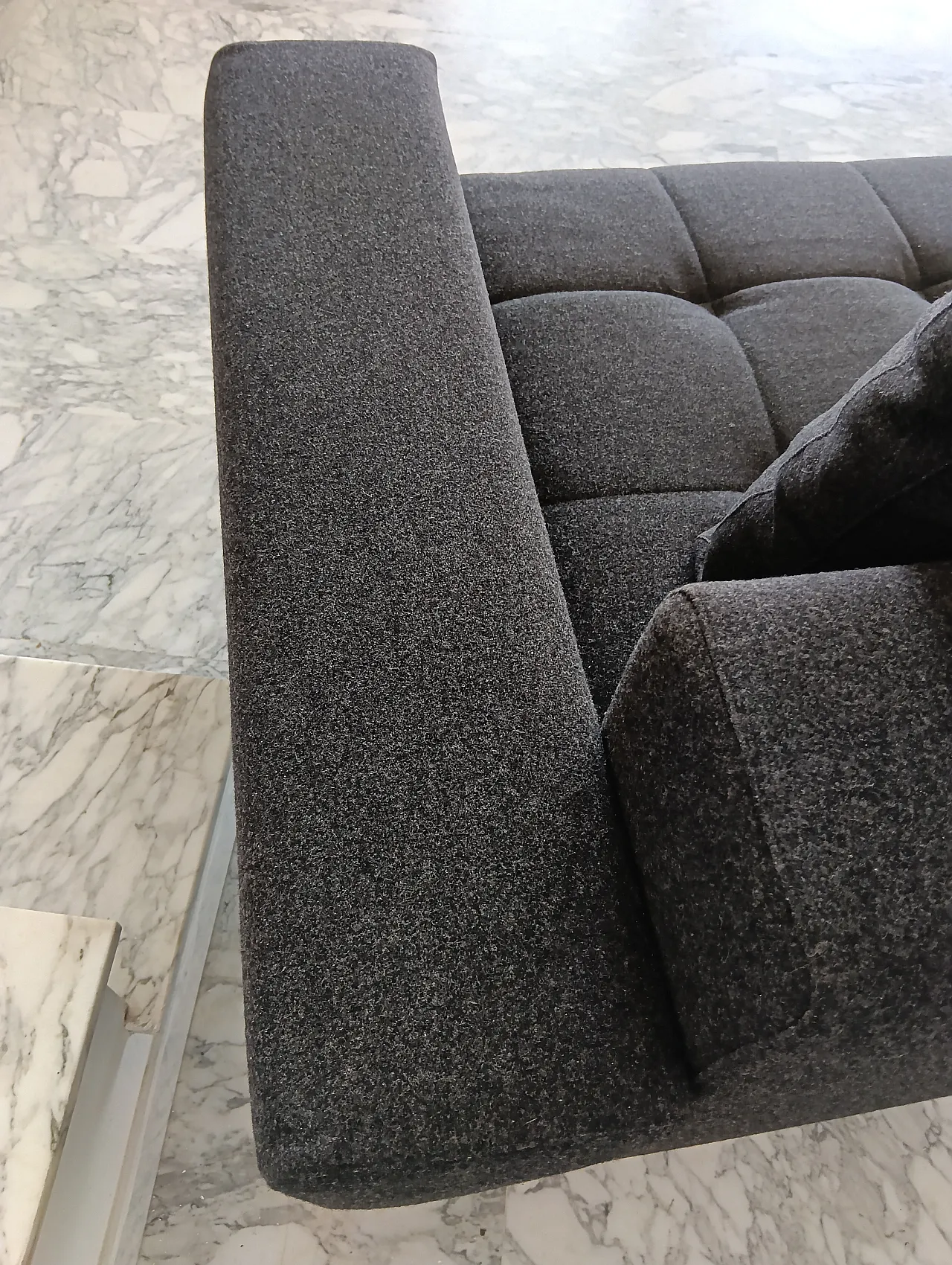 Alfa model corner sofa by Zanotta gray combed wool, 2000s 76