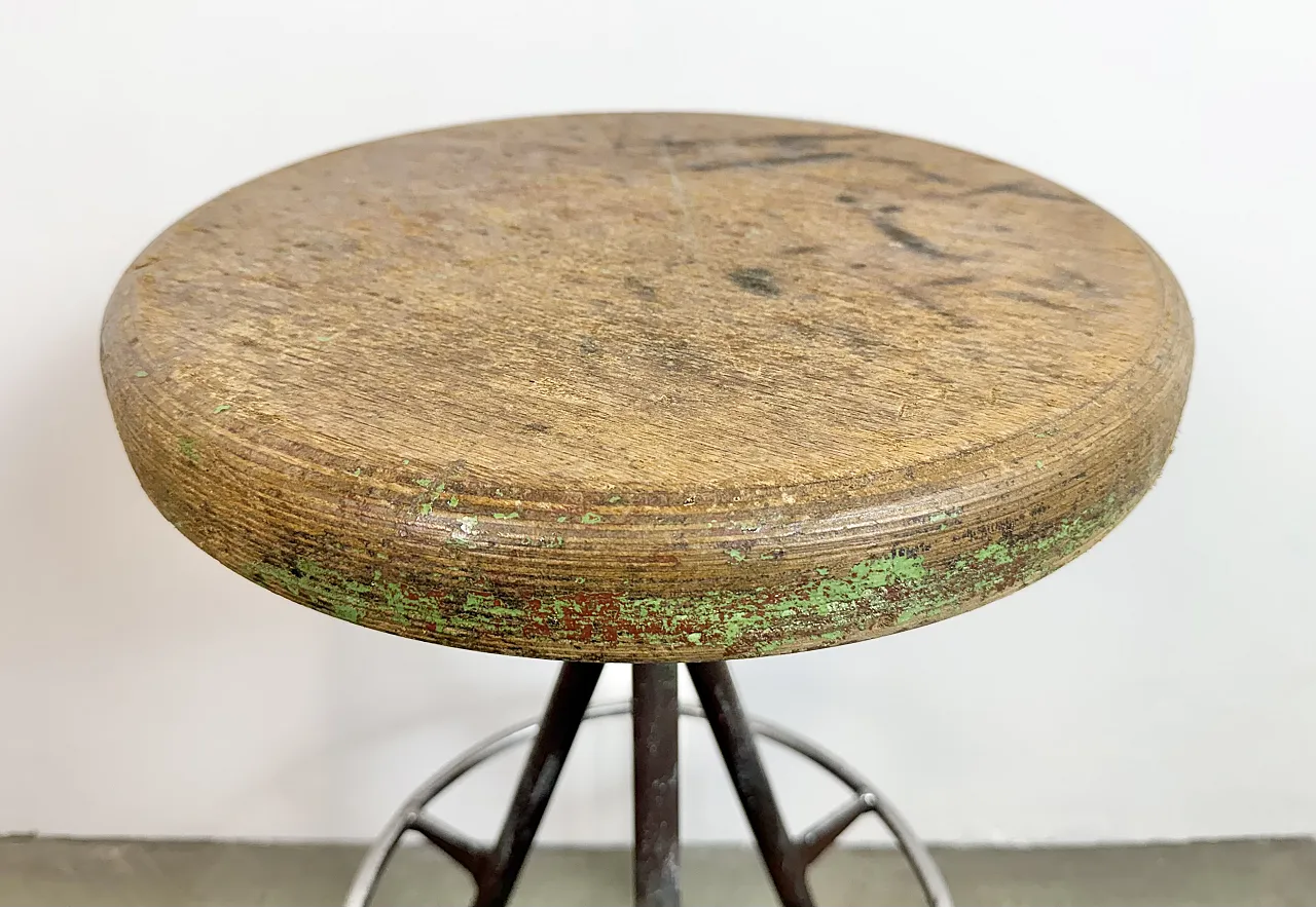 Grey Industrial Workshop Stool, 1960s 7