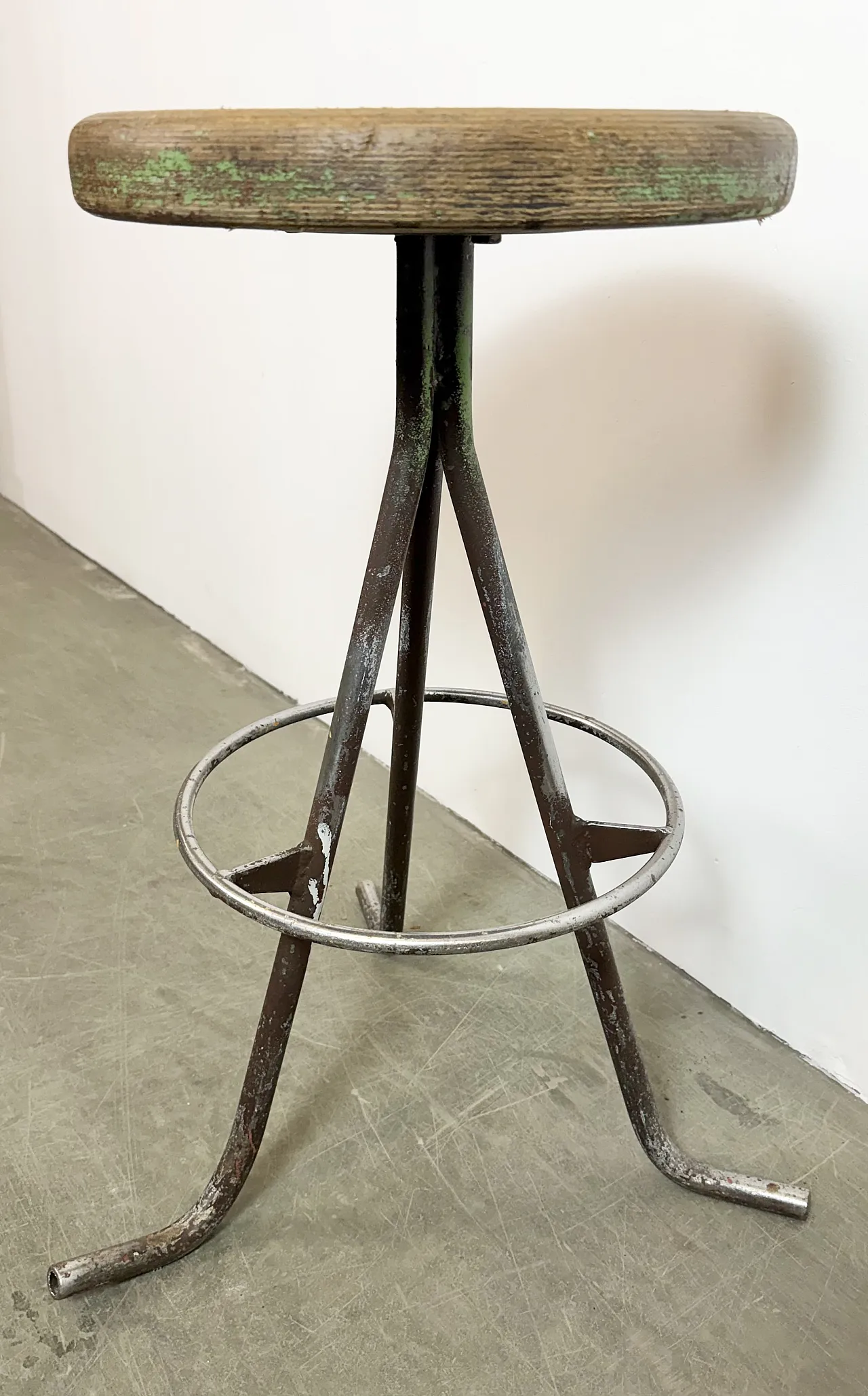 Grey Industrial Workshop Stool, 1960s 8