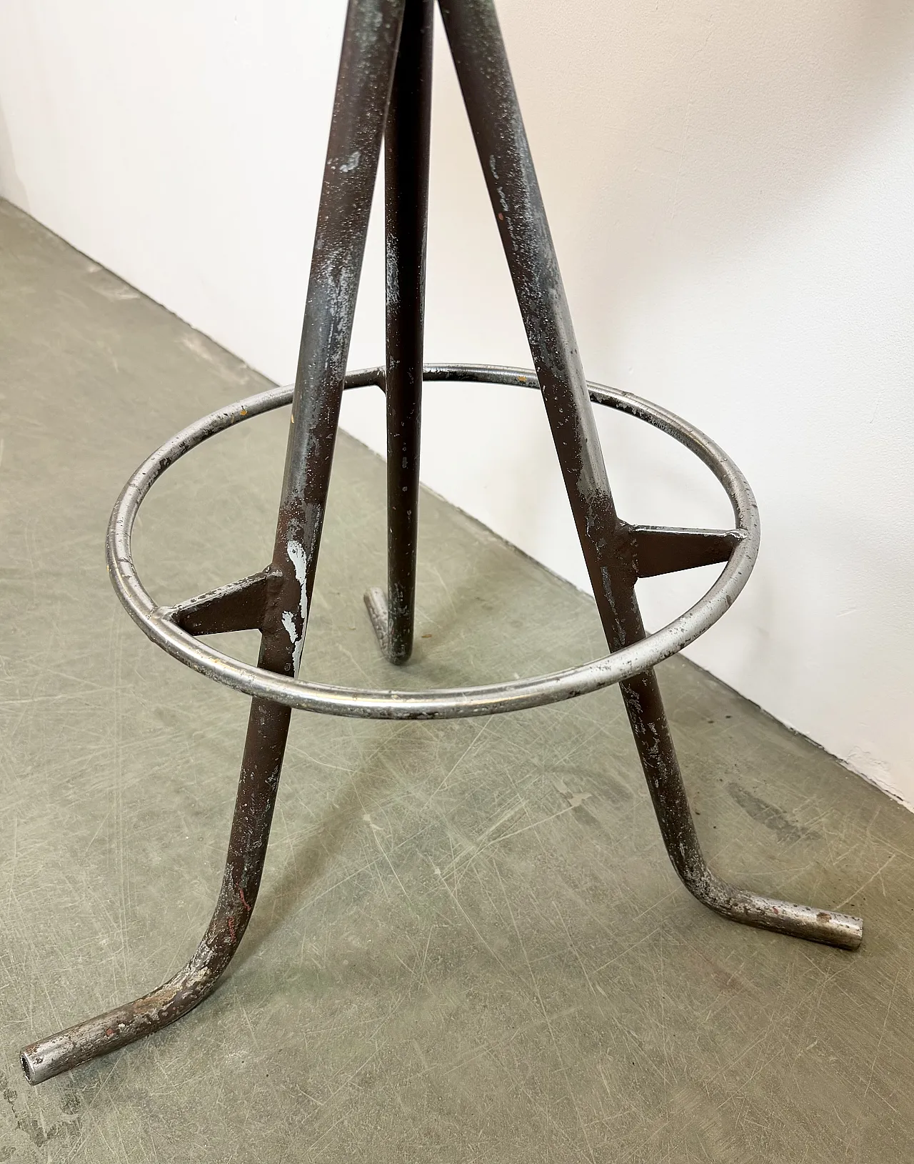 Grey Industrial Workshop Stool, 1960s 9