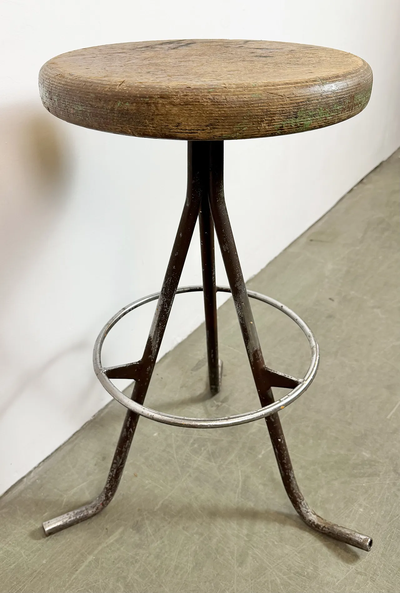 Grey Industrial Workshop Stool, 1960s 10