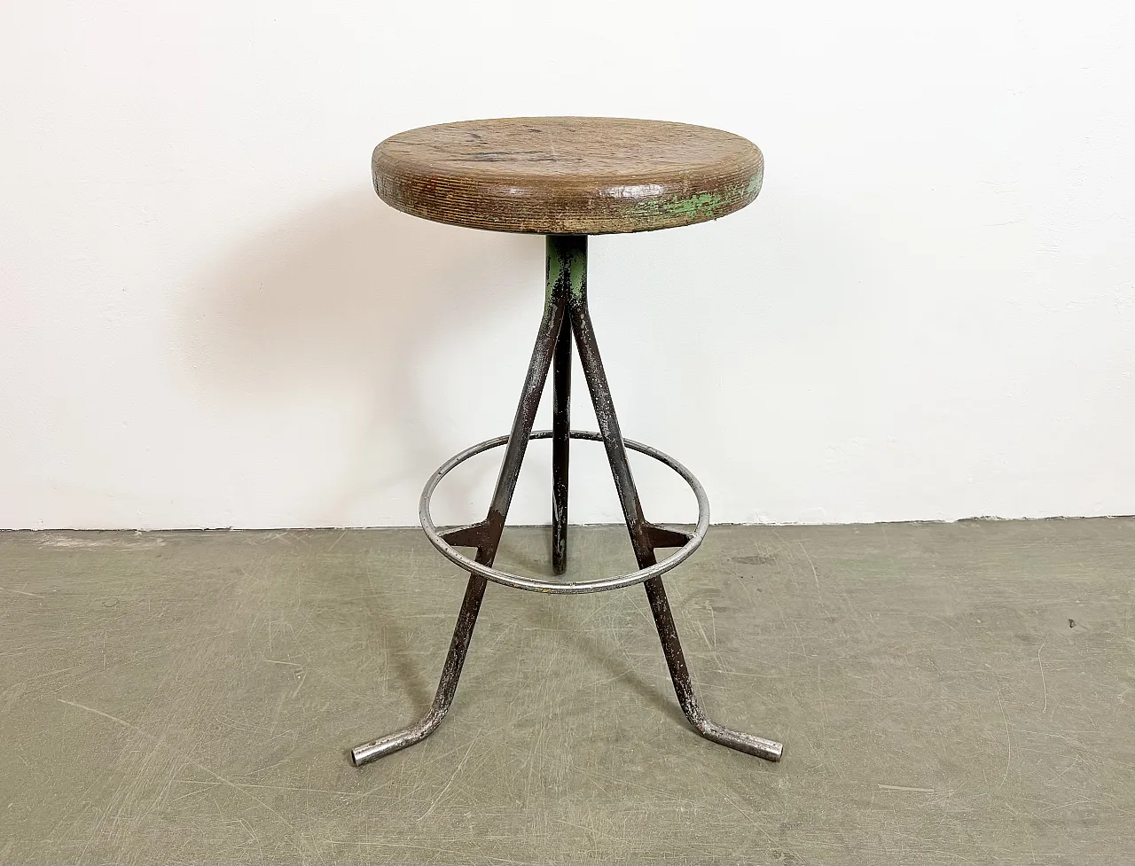 Grey Industrial Workshop Stool, 1960s 13