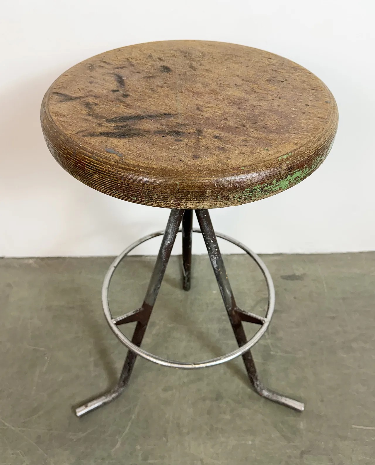 Grey Industrial Workshop Stool, 1960s 14