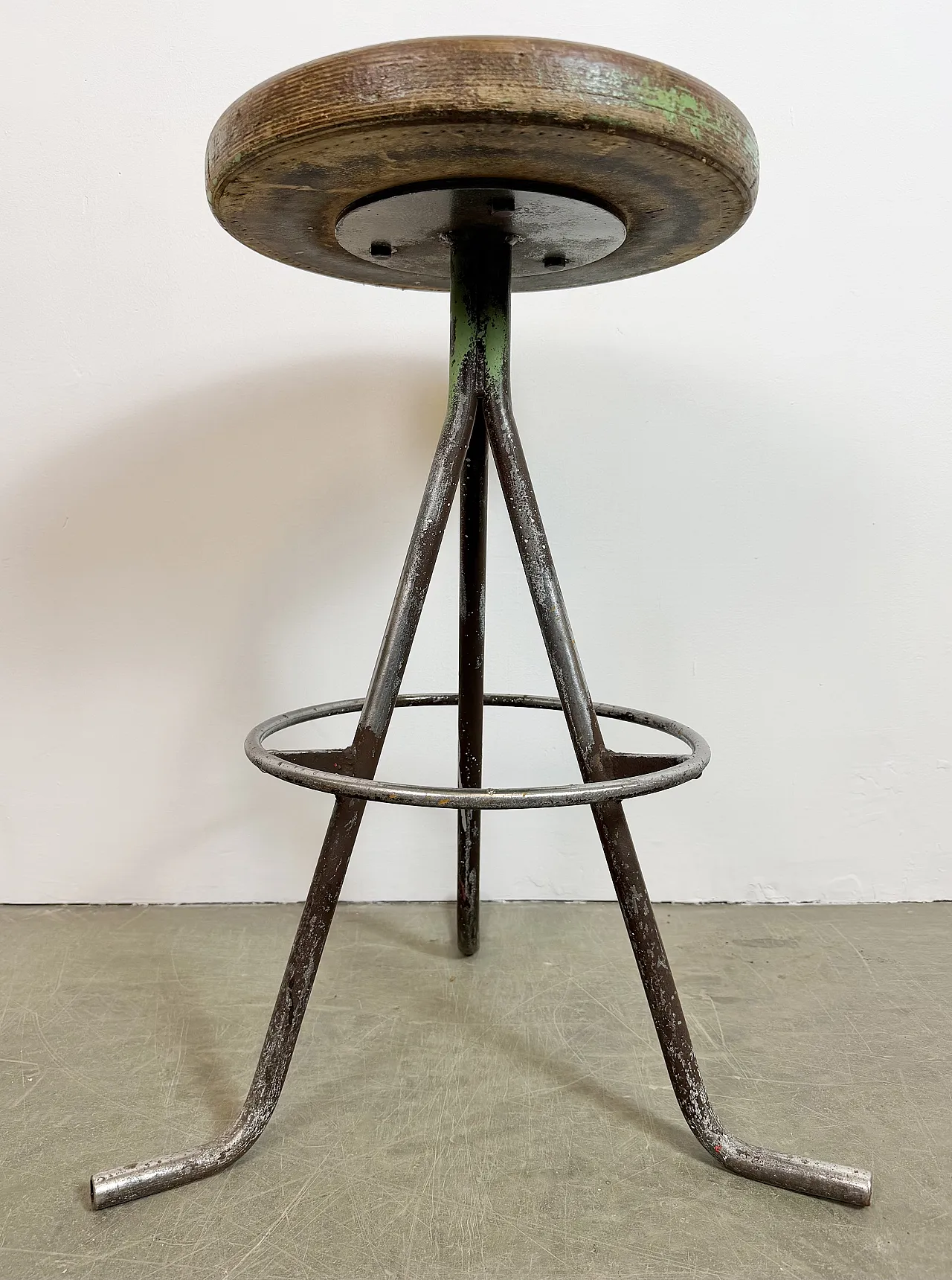Grey Industrial Workshop Stool, 1960s 16