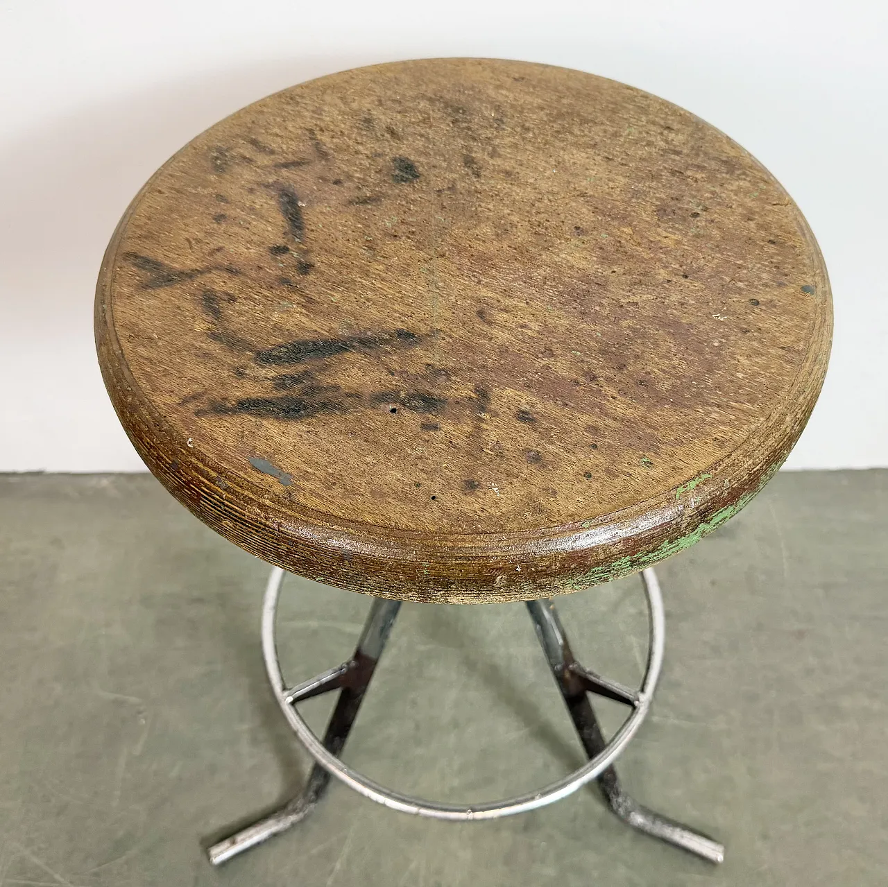 Grey Industrial Workshop Stool, 1960s 18