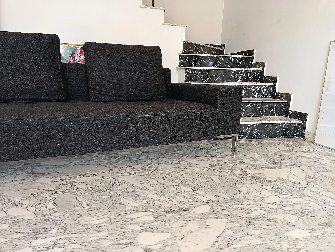 Alfa model corner sofa by Zanotta gray combed wool, 2000s 98