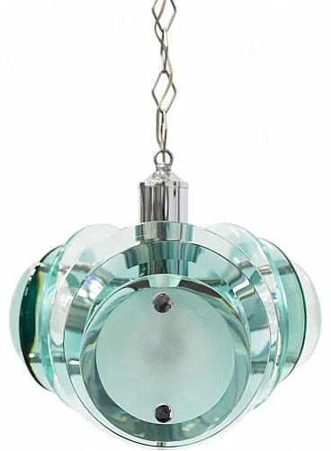 Lampada a sospensione in vetro di Murano, anni '60