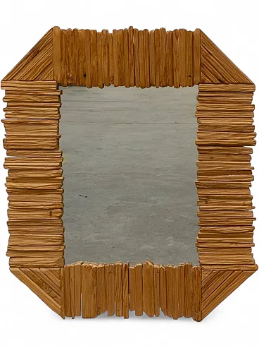 Backlit mirror with wooden frame, 2000s