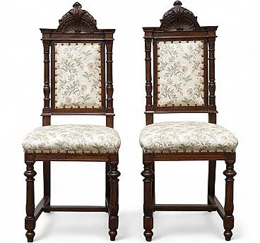 Pair of walnut chairs, late 19th century