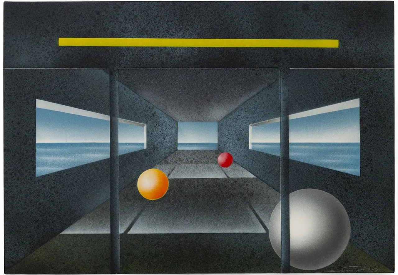 Fausto Salomoni, Composizione, Pittura su tavola, anni '80 8