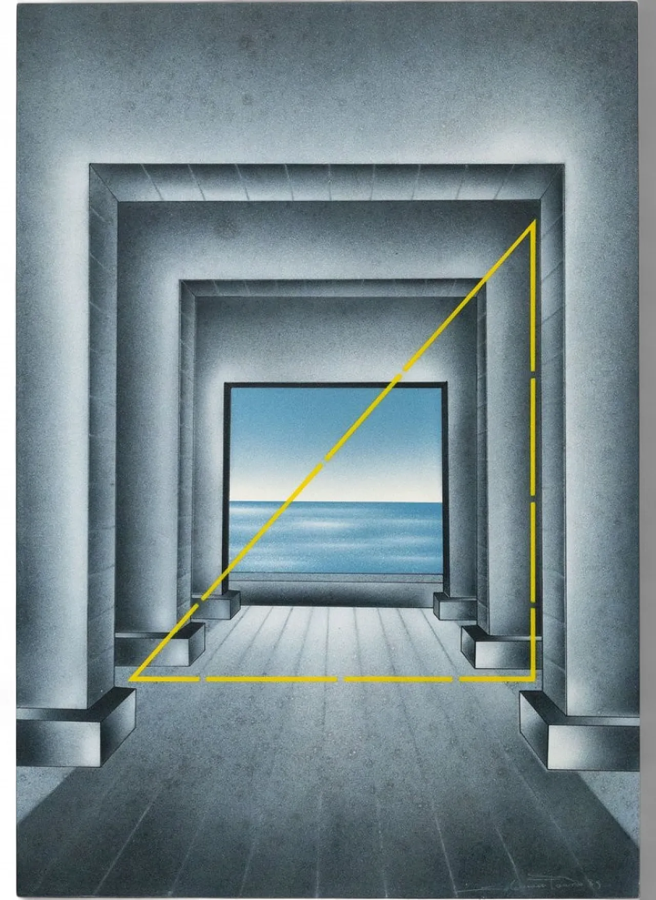 Fausto Salomoni, Composizione, pittura su tavola, anni '80 7