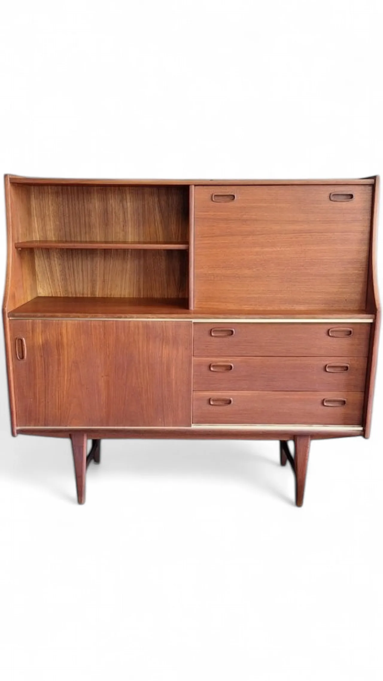 Teak highboard from Omer Lefevre Meubelfabriek, 1960s 12