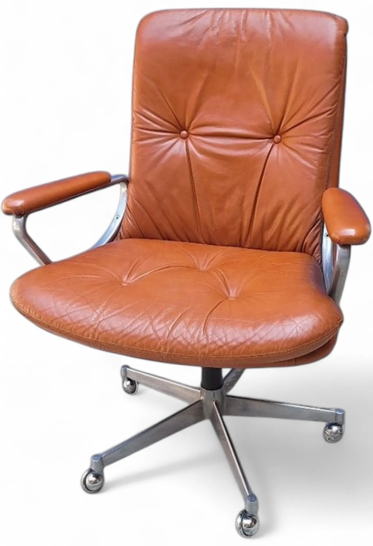 Leather office chair by Ring Mekanikk, 1960s 9